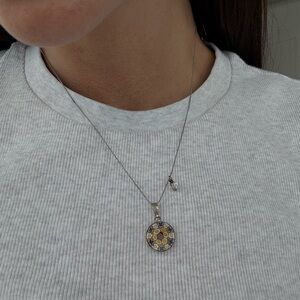 Elegant Silver 925  and Gold Pendant Necklace from Venice